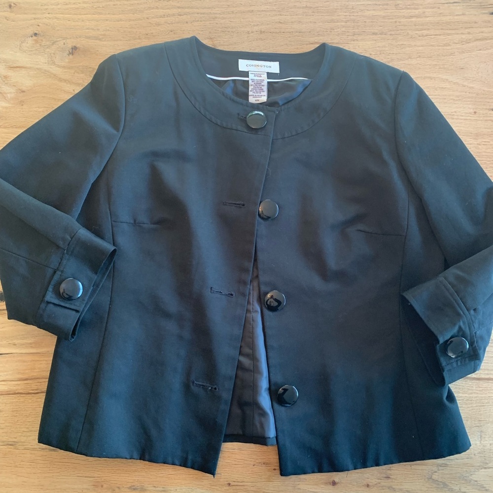 Covington‎ 3/4 Sleeve Crop Jacket Button Down Cotton Women’s M Preloved